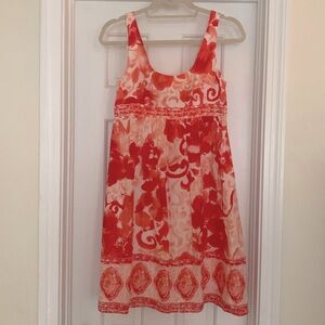 Adrianna Papell Women's Dress Size 4 Bungalow Girl Cotton Blend Colorful